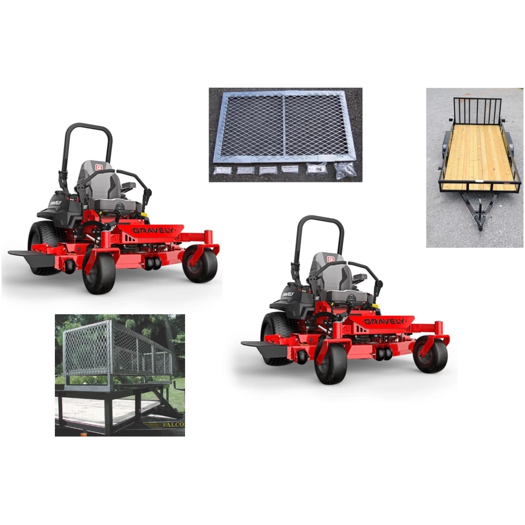 Caliber Trailer Mfg. G612 Gravely Mower Bundle - Pro Turn 152 Zero Turn 7x16 Tube Utility Trailer 1 Caliber Trailer Mfg. G612 Gravely Mower Bundle - Pro Turn 152 Zero Turn 7x16 Tube Utility Trailer