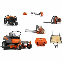 Caliber Trailer Mfg. GP3 Husqvarna Mower Bundle - Z254F Zero Turn 525LK Trimmer 7677 Generator