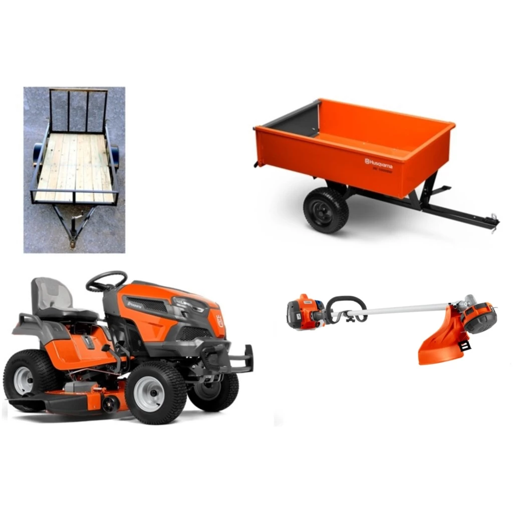 Caliber Trailer Mfg. HH100 Cheap As Dirt Bundle Husqvarna TS 248XD Lawn Tractor Mower Bundle 1 Caliber Trailer Mfg. HH100 Cheap As Dirt Bundle Husqvarna TS 248XD Lawn Tractor Mower Bundle