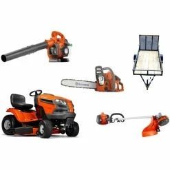 Briggs & Stratton HH108 Husqvarna Mower Bundle - YTH22V46 Lawn Tractor 125B Blower 130L Trimmer