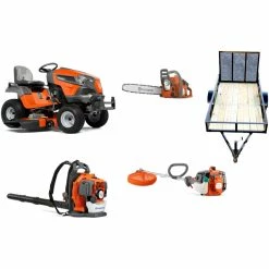 Caliber Trailer Mfg. HH205 Husqvarna Mower Bundle - TS 248XD Lawn Tractor 130BT Blower 128LD Trimmer