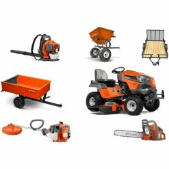 Caliber Trailer Mfg. HH206 Husqvarna Mower Bundle - TS 248XD Lawn Tractor 130BT Blower 128LD Trimmer