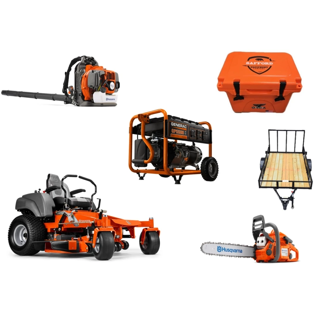 Caliber Trailer Mfg. HH4147 Husqvarna Mower Bundle - MZ 54 Zero Turn 445 Chainsaw 7680 Generator 1 Caliber Trailer Mfg. HH4147 Husqvarna Mower Bundle - MZ 54 Zero Turn 445 Chainsaw 7680 Generator