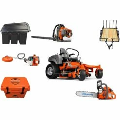 Caliber Trailer Mfg. HH4151 Husqvarna Mower Bundle - MZ48 Zero Turn 350BT Blower 435e Chainsaw
