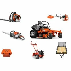 Caliber Trailer Mfg. HH4172 Husqvarna Mower Bundle - MZ 54 Zero Turn TW17116DMN Tiller 122HD60 Hedge Trimmer