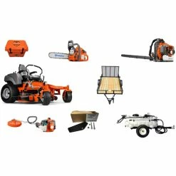 Caliber Trailer Mfg. HH4202 Husqvarna Mower Bundle - MZ 54 Zero Turn 350BT Blower 435e Chainsaw