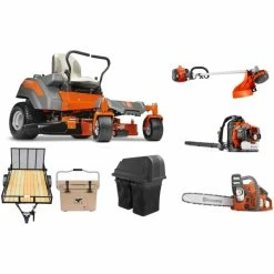 Caliber Trailer Mfg. HH427 Husqvarna Mower Bundle - Z242F Zero Turn 150BT Blower 130L Trimmer