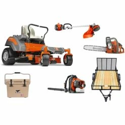 Caliber Trailer Mfg. HH428 Husqvarna Mower Bundle - Z242F Zero Turn 150BT Blower 130L Trimmer