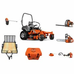 Caliber Trailer Mfg. HH435 Husqvarna Mower Bundle - MZ 61 Zero Turn 350BT Blower 525LK Trimmer