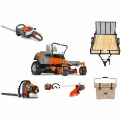 Caliber Trailer Mfg. HH446 Husqvarna Mower Bundle - Z242F Zero Turn 150BT Blower 122HD60 Hedge Trimmer