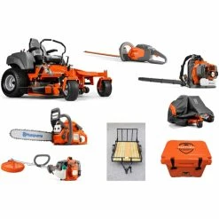 Caliber Trailer Mfg. HH451 Husqvarna Mower Bundle - MZ 54 Zero Turn 350BT Blower 128LD Trimmer