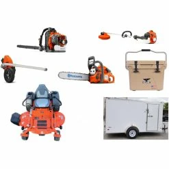 Briggs & Stratton HH464 Husqvarna Mower Bundle - MZ 61 Zero Turn 150BT Blower 7x12 Enclosed Trailer