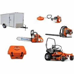 Cynergy Cargo LLC HH469 Husqvarna Mower Bundle - MZ 61 Zero Turn 350BT Blower 7x12 Enclosed Trailer