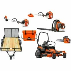 Caliber Trailer Mfg. HH582 Husqvarna Mower Bundle - Z454XS Zero Turn 350BT Blower 525L Trimmer