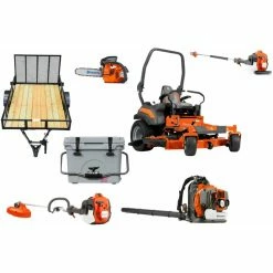 Caliber Trailer Mfg. HH586 Husqvarna Mower Bundle - Z460XS Zero Turn 350BT Blower 525L Trimmer