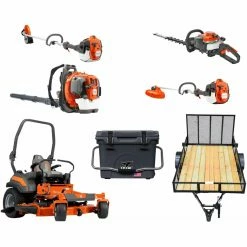 Caliber Trailer Mfg. HH589 Husqvarna Mower Bundle - Z460XS Zero Turn 560BTS Blower 525L Trimmer