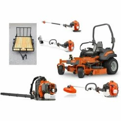 Caliber Trailer Mfg. HH601 Husqvarna Mower Bundle - Z560L Zero Turn 350BT Blower 525L Trimmer