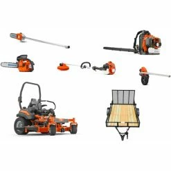 Caliber Trailer Mfg. HH606 Husqvarna Mower Bundle - Z554L Zero Turn 350BT Blower 525LK Trimmer