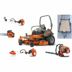 Caliber Trailer Mfg. HH708 Husqvarna Mower Bundle - Z572X Zero Turn 560BTS Blower 525L Trimmer