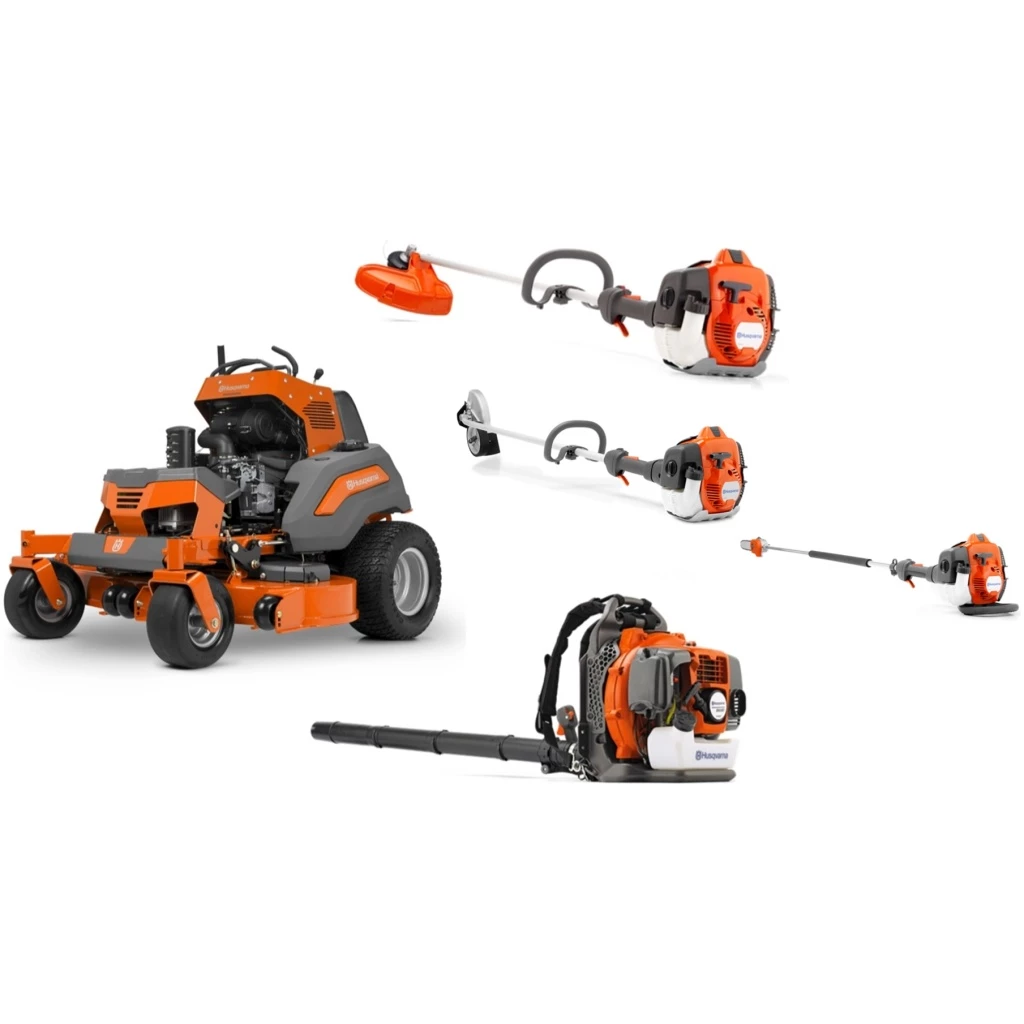 HH710 Husqvarna Mower Bundle - V554 Stand On 350BT Blower 525L Trimmer 1 HH710 Husqvarna Mower Bundle - V554 Stand On 350BT Blower 525L Trimmer