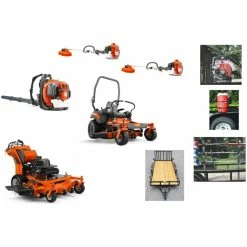 Caliber Trailer Mfg. HH740 Husqvarna Mower Bundle - W552 Hydro Walk Z454 Zero Turn 7x16 Utility Trailer