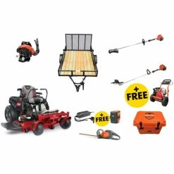 Caliber Trailer Mfg. TE4196 Toro Mower Bundle - TimeCutter HD 60 Zero Turn PB-580T Blower SRM-225 Trimmer