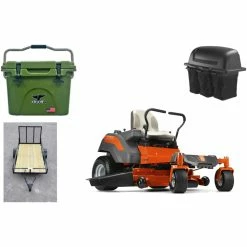 Caliber Trailer Mfg. HH431 Husqvarna Mower Bundle - Z248F Zero Turn Bagger 5X10 Utility Trailer